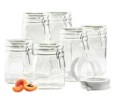 Die moderne Hausfrau Gothika Vorratsglas-Set mit Deckel, Glas 7 x Einmachglas