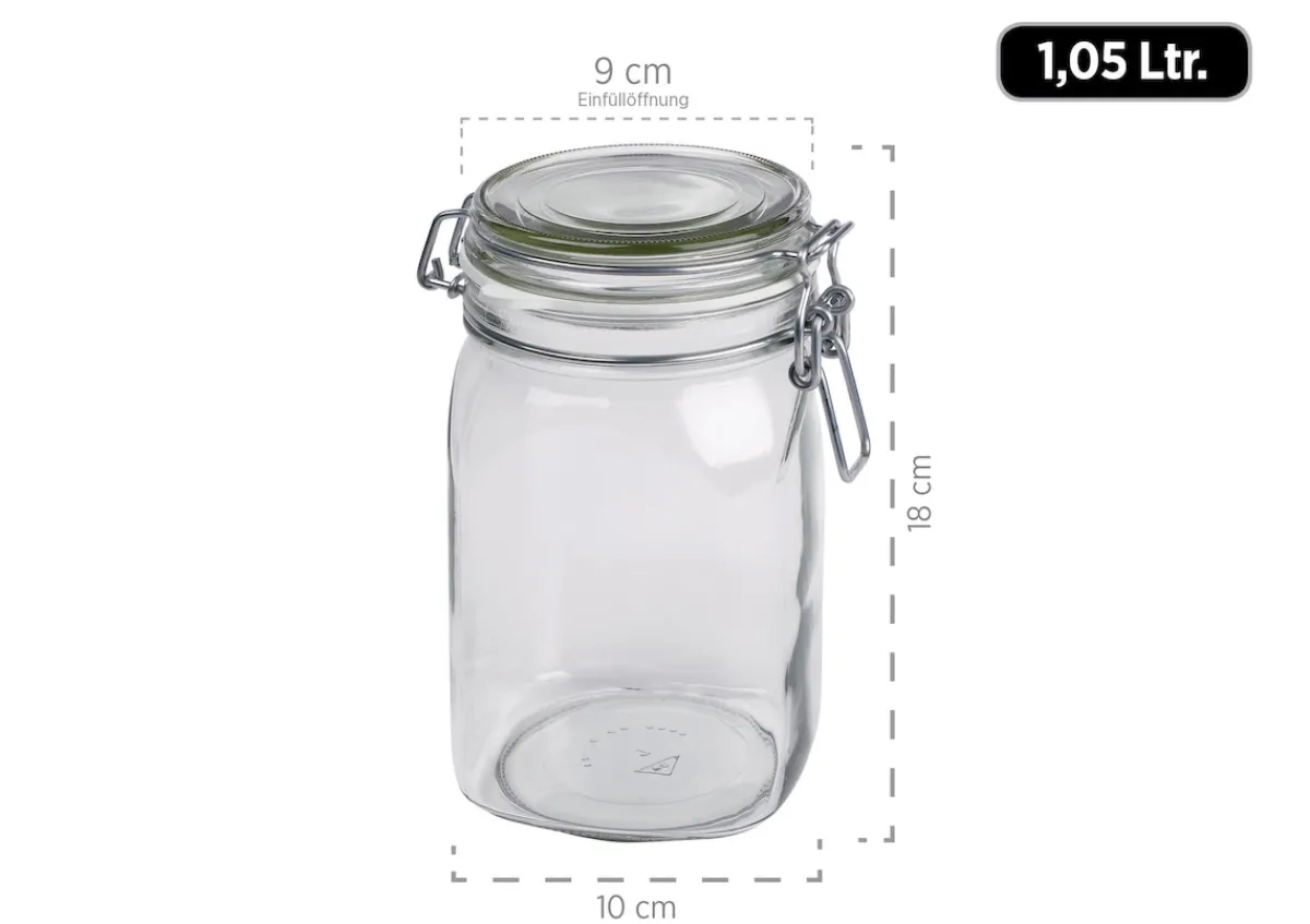 Die moderne Hausfrau Gothika Vorratsglas-Set mit Deckel, Glas 7 x Einmachglas