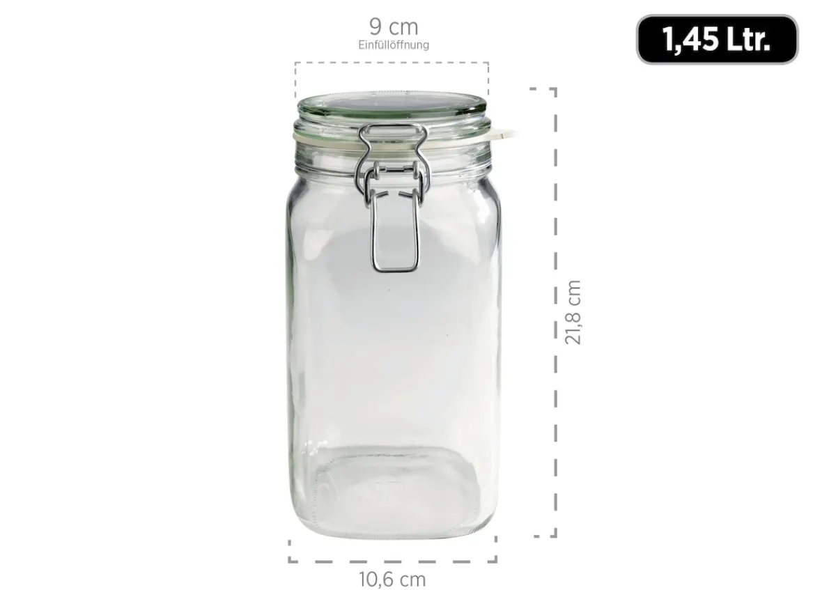 Die moderne Hausfrau Gothika Vorratsglas-Set mit Deckel, Glas 7 x Einmachglas