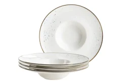 Die moderne Hausfrau Gourmetteller Set, Porzellan Pintar Beige / Blau