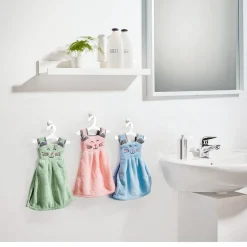 Die moderne Hausfrau Gästehandtuch "Kätzchen" rosa