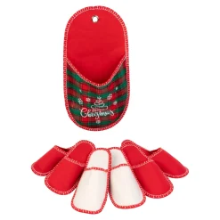 Damen Die moderne Hausfrau Gästehausschuh-Set „Weihnachten“, 3 Paar