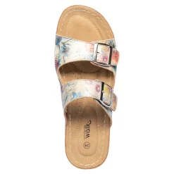 Damen Die moderne Hausfrau Hallux-Klett-Pantolette „Helga“ beige