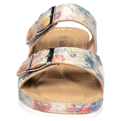 Damen Die moderne Hausfrau Hallux-Klett-Pantolette „Helga“ beige