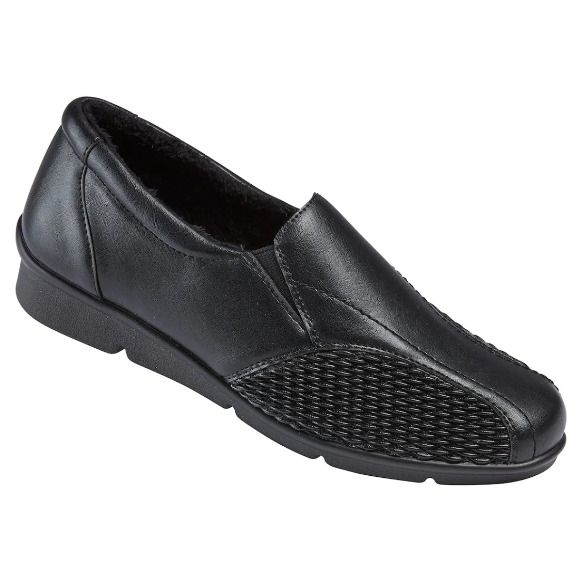 Damen Die moderne Hausfrau Hallux-Wärmehalbschuh schwarz