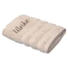 Die moderne Hausfrau Handtuch personalisiert mit Namen, 50x100 cm, 100% Baumwolle beige