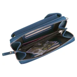 Damen Die moderne Hausfrau Handy-Umhängetasche blau