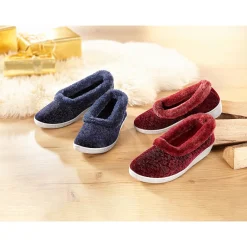 Damen Die moderne Hausfrau Hausschuh "Elegant" bordeaux