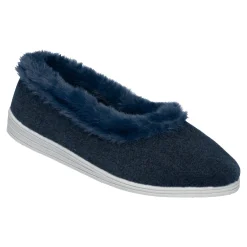 Damen Die moderne Hausfrau Hausschuh "Elegant" marine
