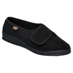 Damen Die moderne Hausfrau Hausschuh mit Klettverschluss "Komfort" schwarz