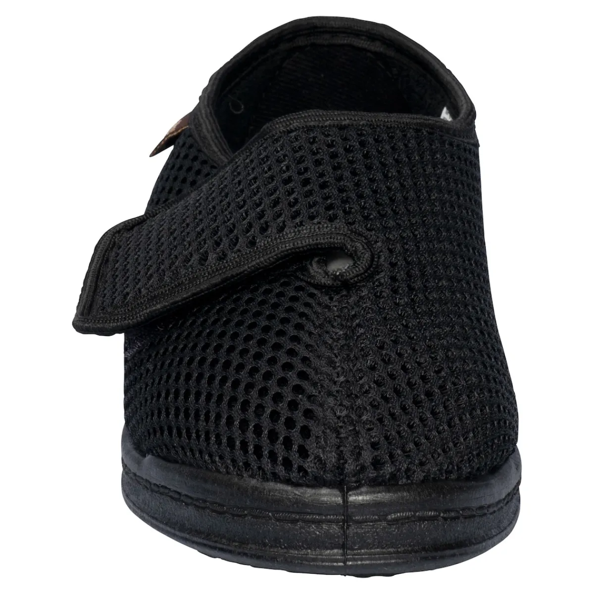 Damen Die moderne Hausfrau Hausschuh mit Klettverschluss "Komfort" schwarz