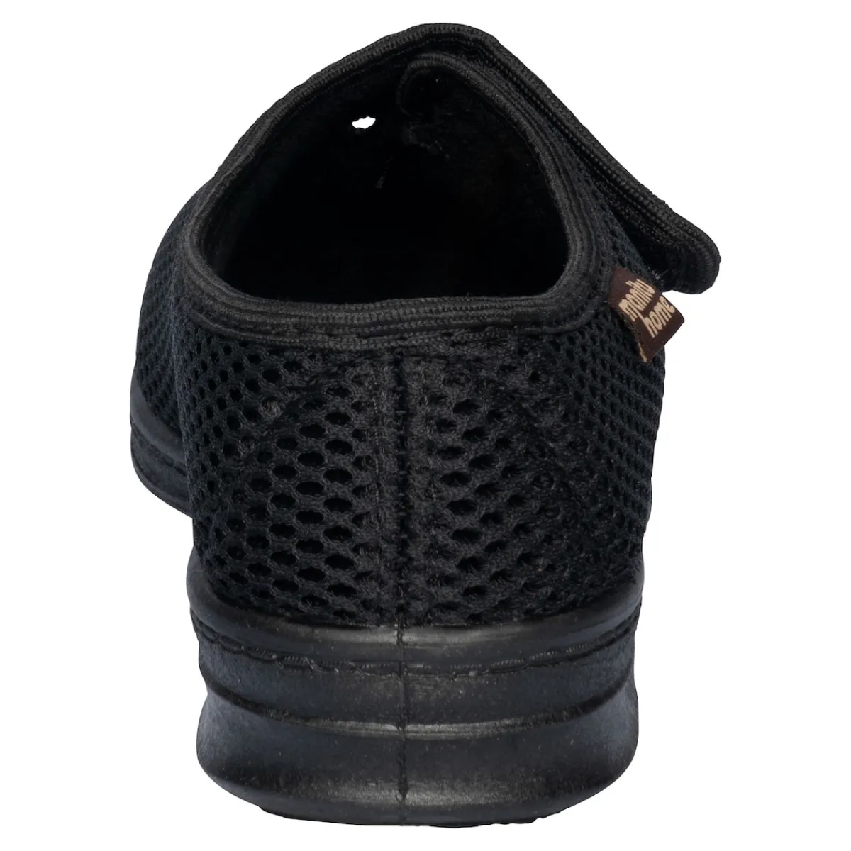 Damen Die moderne Hausfrau Hausschuh mit Klettverschluss "Komfort" schwarz