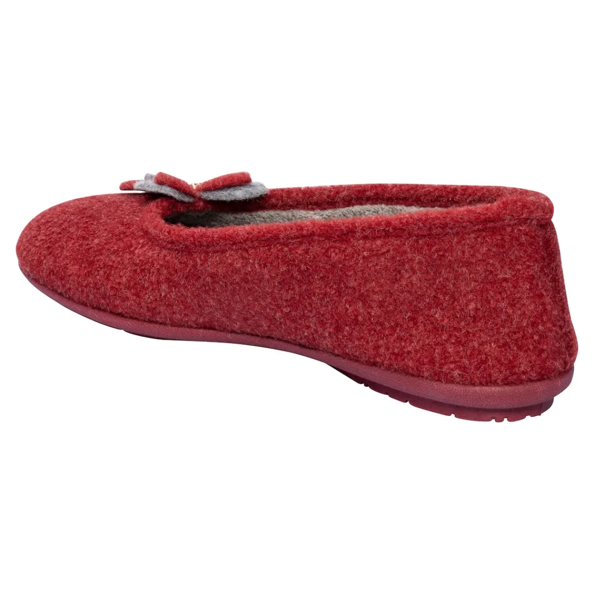 Damen Die moderne Hausfrau Hausschuh-Ballerina „Bärbel“ rot