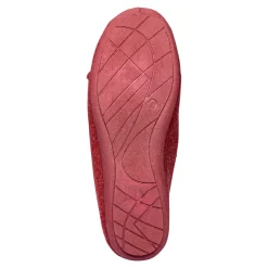 Damen Die moderne Hausfrau Hausschuh-Ballerina „Bärbel“ rot