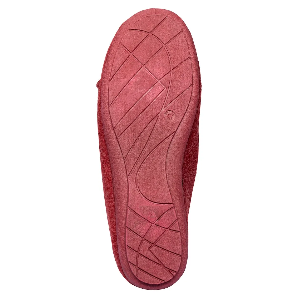 Damen Die moderne Hausfrau Hausschuh-Ballerina „Bärbel“ rot