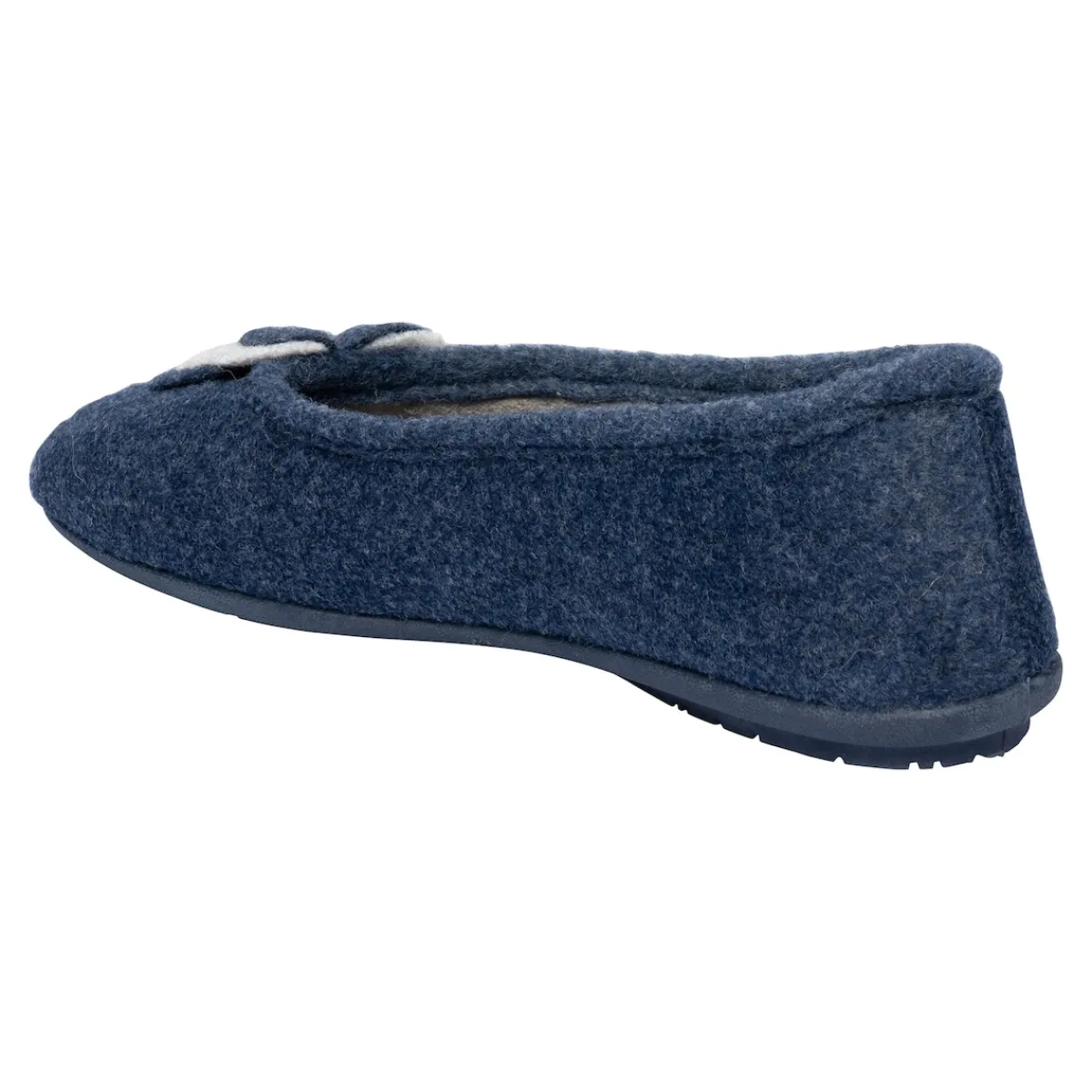 Damen Die moderne Hausfrau Hausschuh-Ballerina „Bärbel“ marine