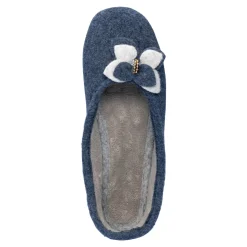 Damen Die moderne Hausfrau Hausschuh-Ballerina „Bärbel“ marine