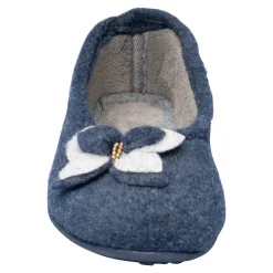 Damen Die moderne Hausfrau Hausschuh-Ballerina „Bärbel“ marine