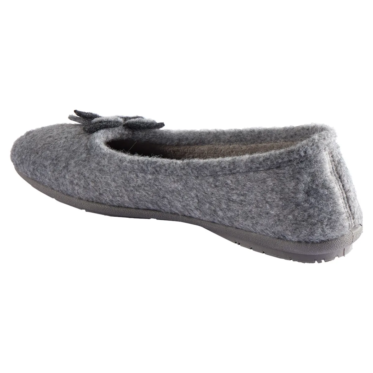 Damen Die moderne Hausfrau Hausschuh-Ballerina „Bärbel“ grau