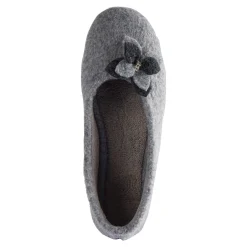 Damen Die moderne Hausfrau Hausschuh-Ballerina „Bärbel“ grau