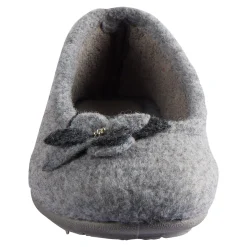 Damen Die moderne Hausfrau Hausschuh-Ballerina „Bärbel“ grau