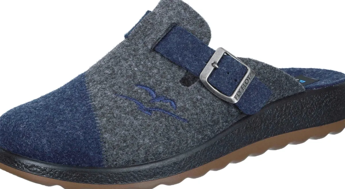 Herren Die moderne Hausfrau Hausschuhe blau