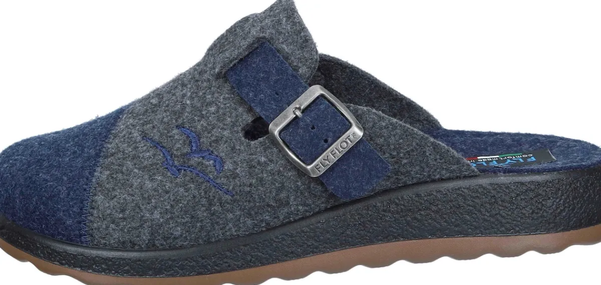 Herren Die moderne Hausfrau Hausschuhe blau