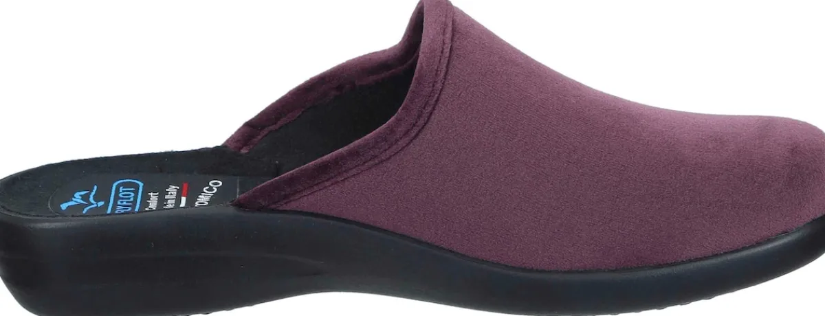 Damen Die moderne Hausfrau Hausschuhe pflaume