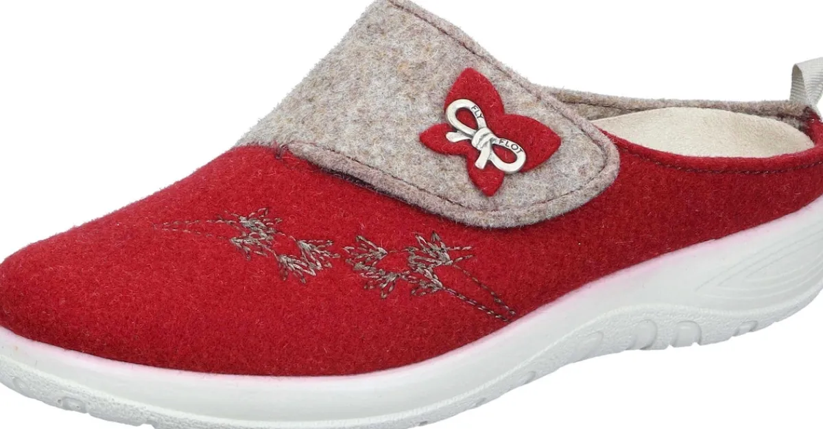 Damen Die moderne Hausfrau Hausschuhe rot