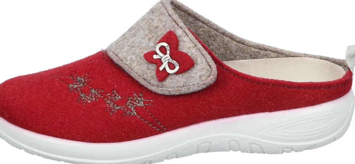 Damen Die moderne Hausfrau Hausschuhe rot
