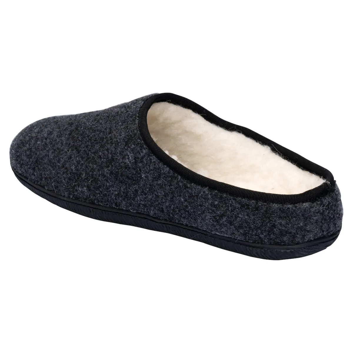 Damen Die moderne Hausfrau Hausschuh-Pantolette mit Wolle