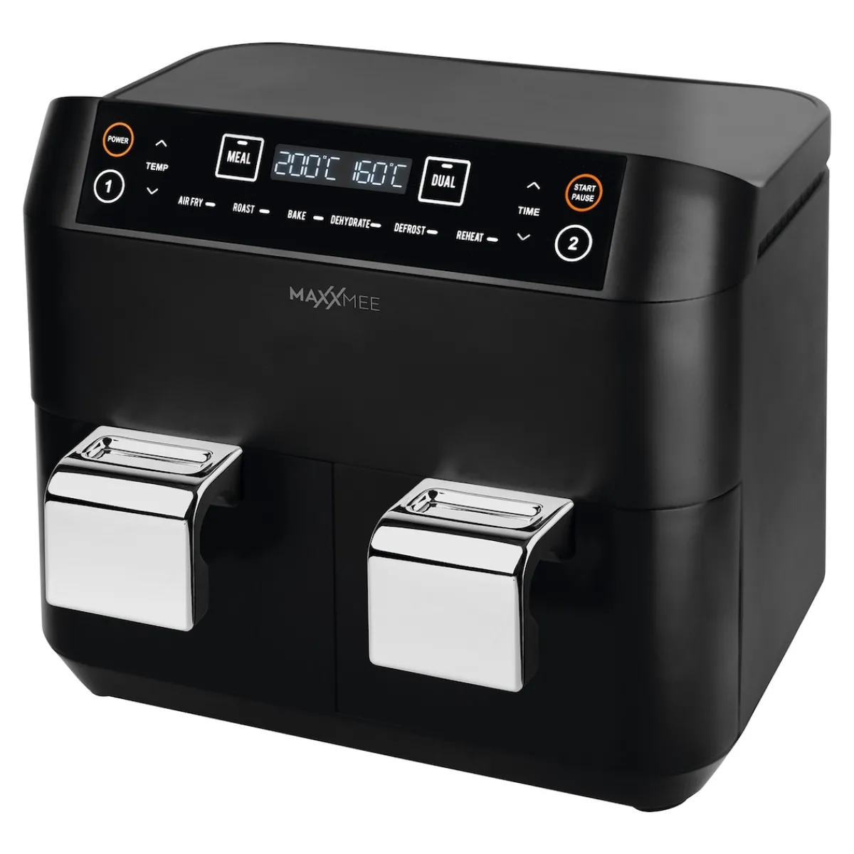 Die moderne Hausfrau Heißluftfritteuse mit Doppelkorb, 2x 3,8 l