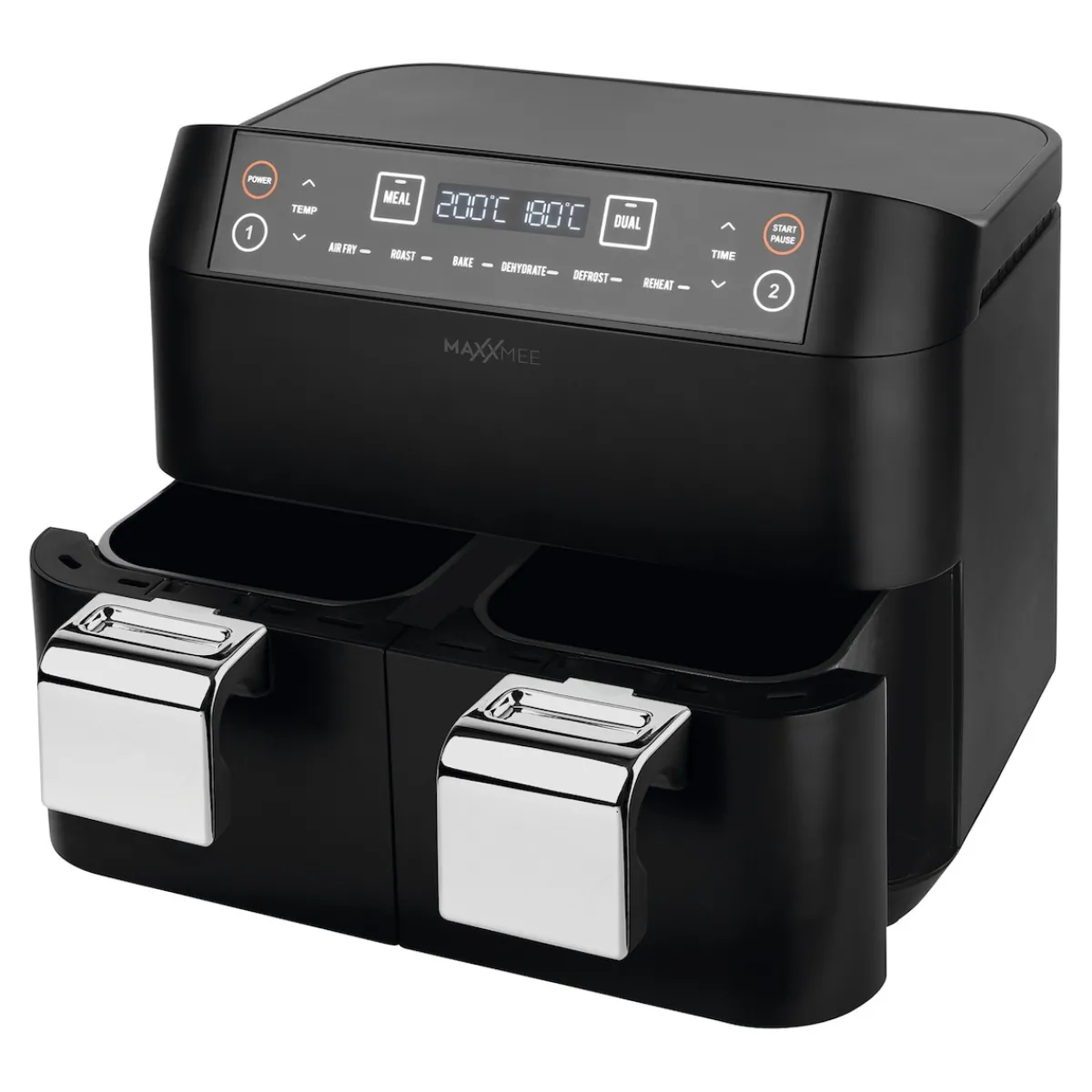 Die moderne Hausfrau Heißluftfritteuse mit Doppelkorb, 2x 3,8 l