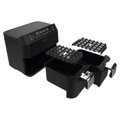 Die moderne Hausfrau Heißluftfritteuse mit Doppelkorb, 2x 3,8 l