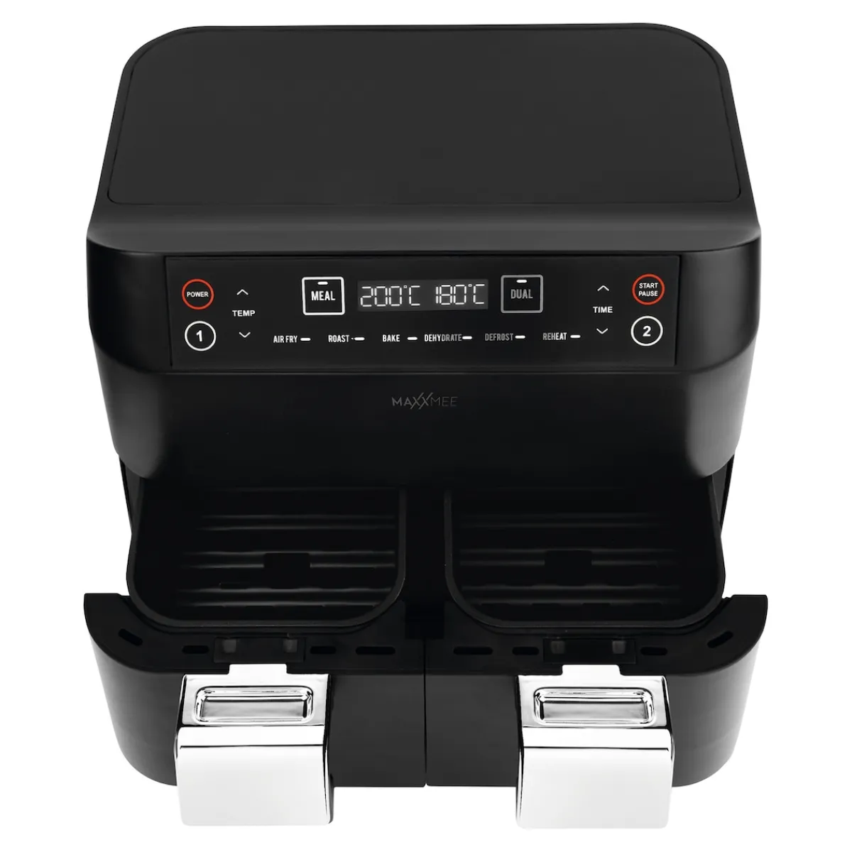 Die moderne Hausfrau Heißluftfritteuse mit Doppelkorb, 2x 3,8 l