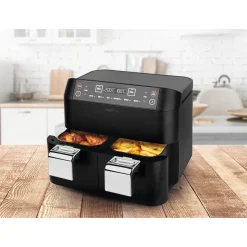 Die moderne Hausfrau Heißluftfritteuse mit Doppelkorb, 2x 3,8 l
