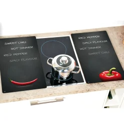 Die moderne Hausfrau Herdabdeckplatte, 2er Pack Paprika-Chili