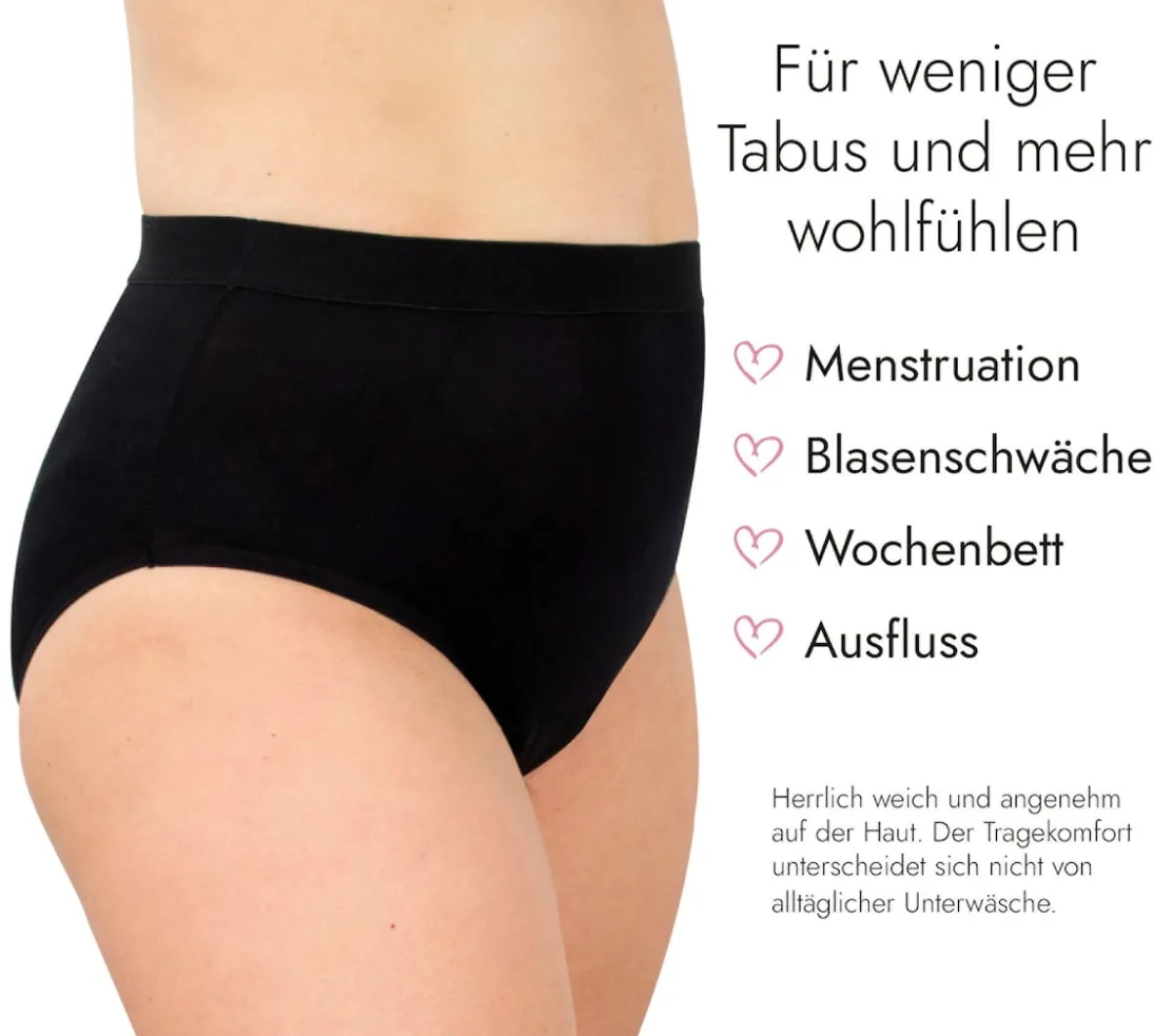 Die moderne Hausfrau High-waist Slip mit Saugeinlage Schwarz
