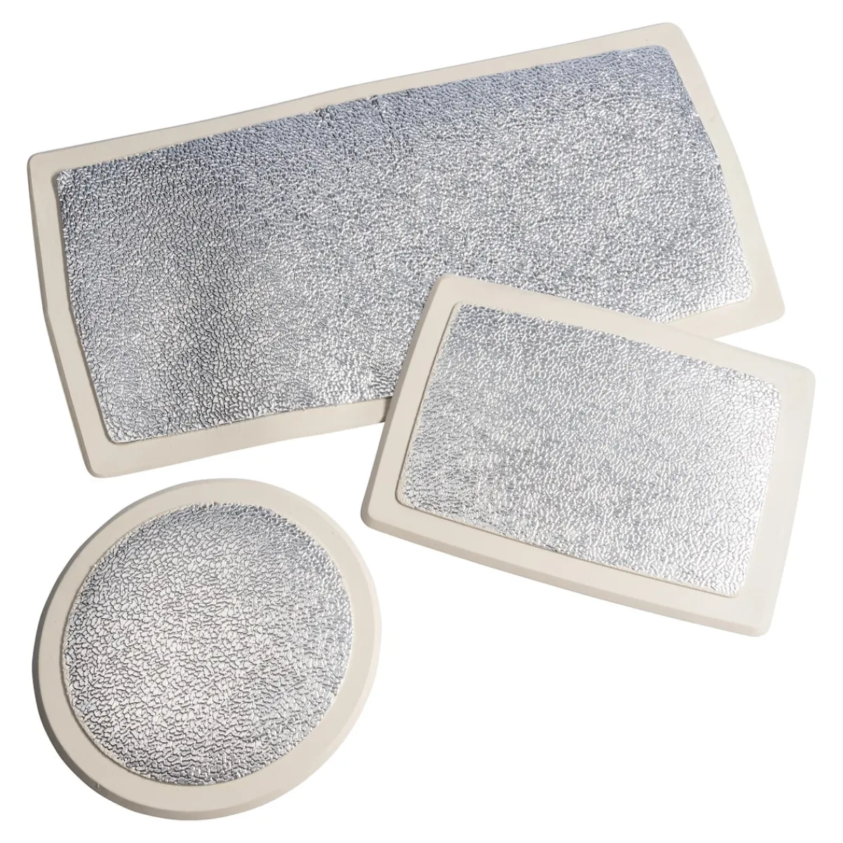 Die moderne Hausfrau Hitzebeständiger Topfuntersetzer Set aus Ø 21 cm, 25x19 cm, 49x26 cm