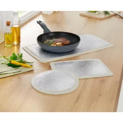 Die moderne Hausfrau Hitzebeständiger Topfuntersetzer Set aus Ø 21 cm, 25x19 cm, 49x26 cm