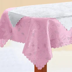 Die moderne Hausfrau Jacquard-Tischdecke "Jasmin" altrosa