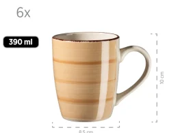 Die moderne Hausfrau Kaffeebecher-Set, Steingut LUMACA Koralle