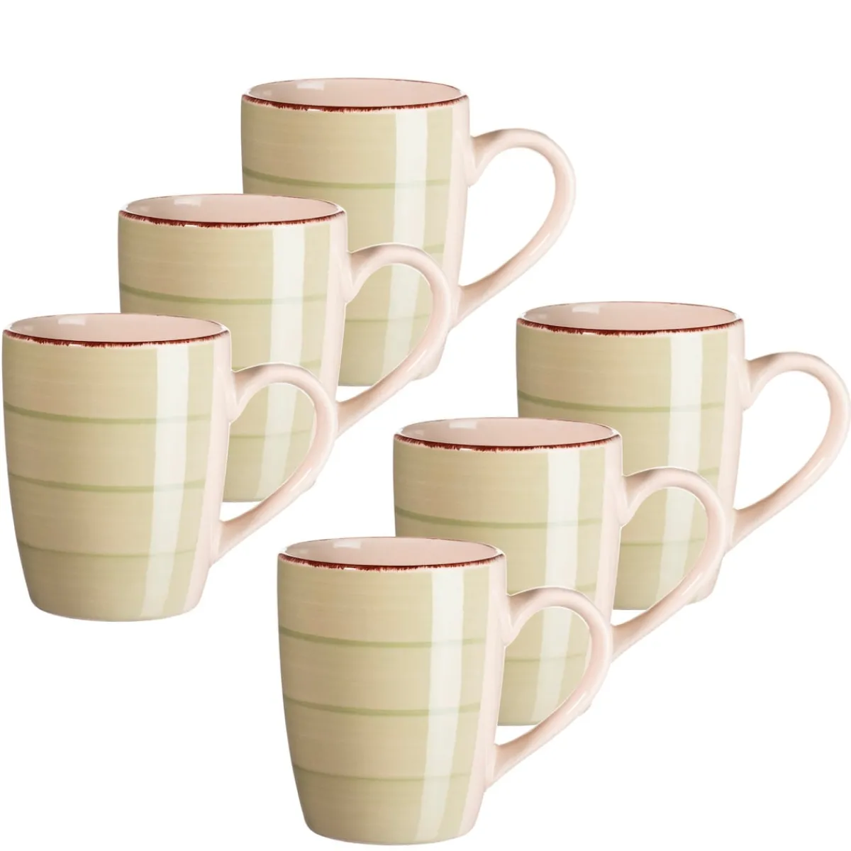 Die moderne Hausfrau Kaffeebecher-Set, Steingut LUMACA Olivgrün