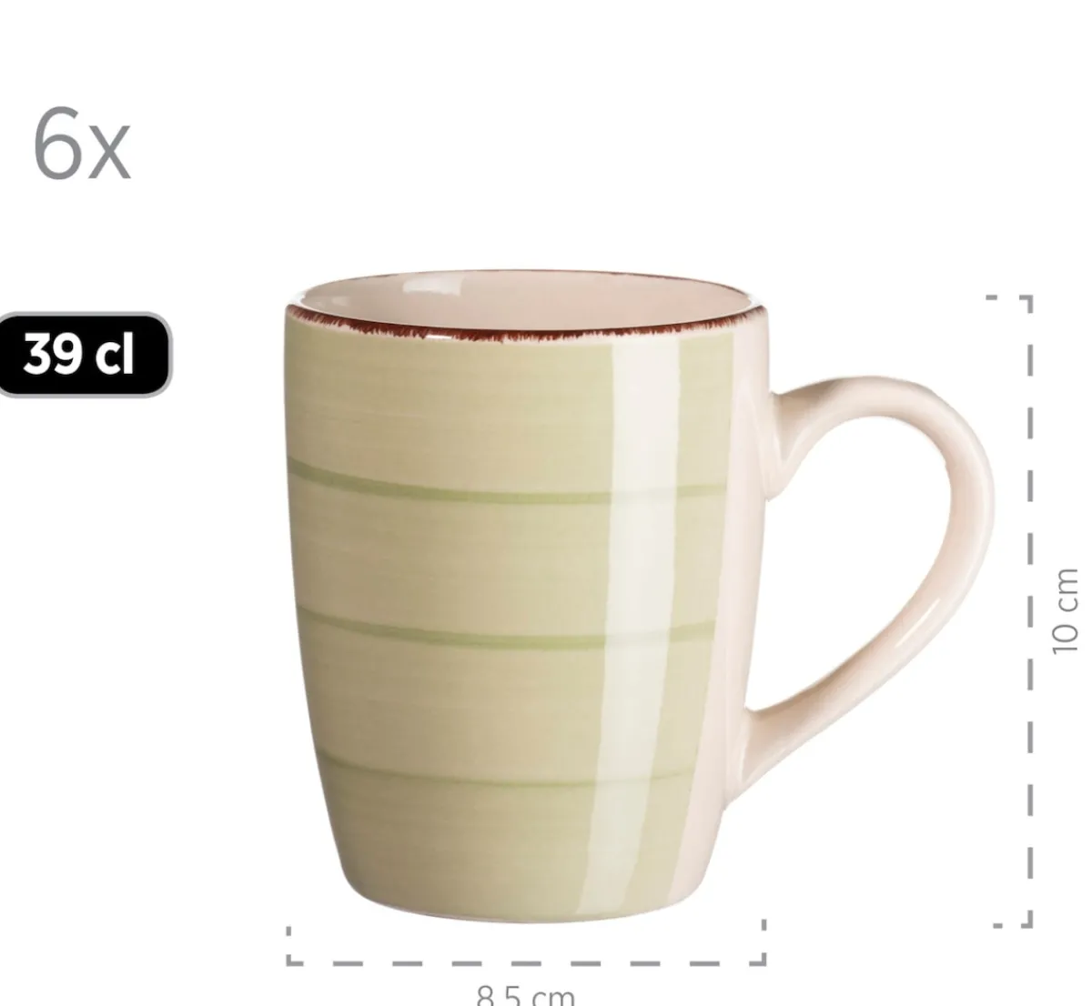 Die moderne Hausfrau Kaffeebecher-Set, Steingut LUMACA Olivgrün