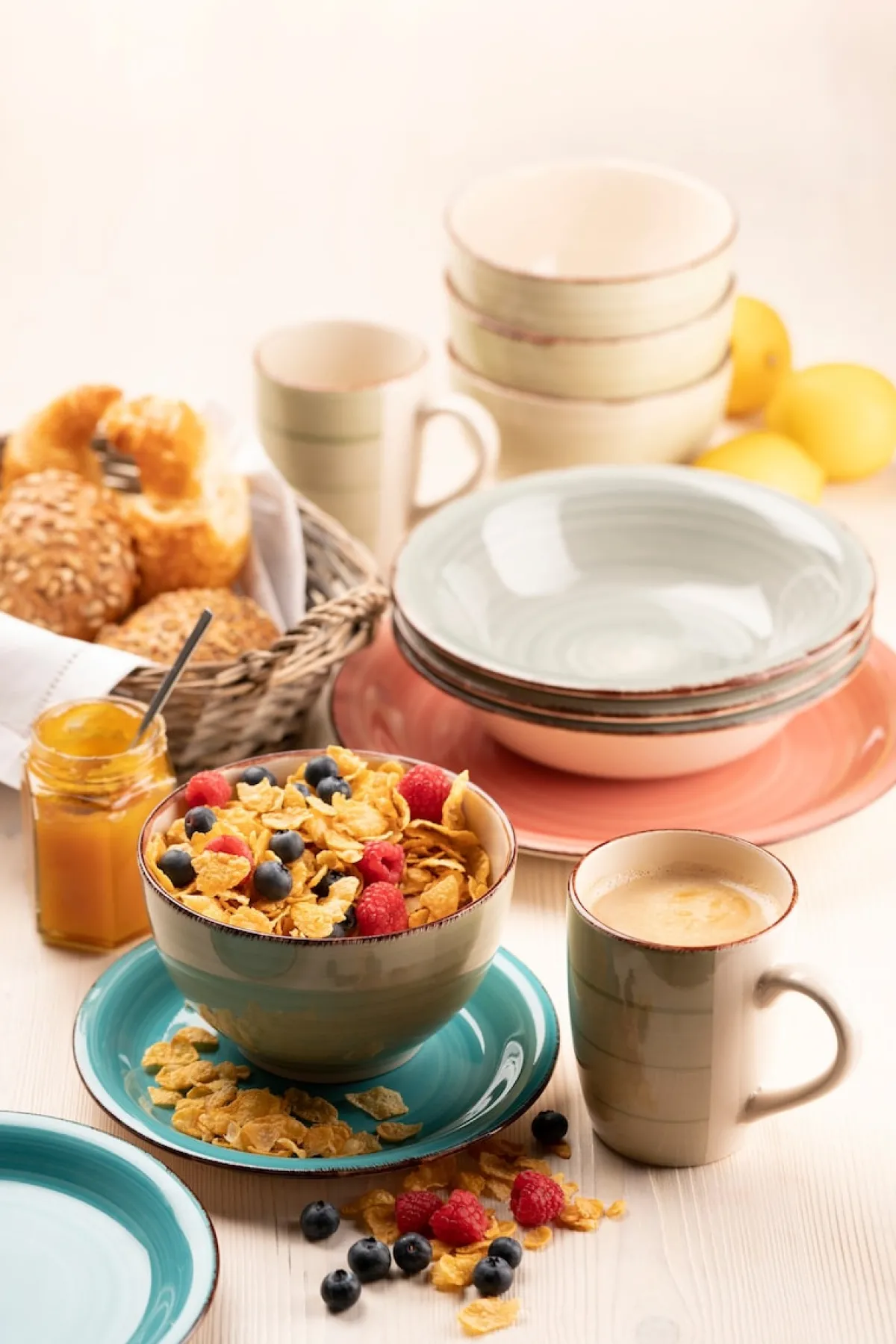 Die moderne Hausfrau Kaffeebecher-Set, Steingut LUMACA Laguna