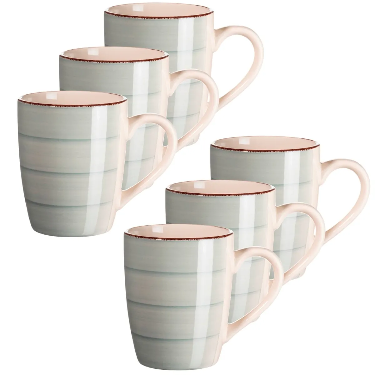 Die moderne Hausfrau Kaffeebecher-Set, Steingut LUMACA Grau