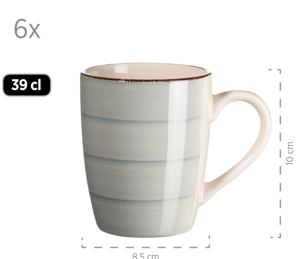 Die moderne Hausfrau Kaffeebecher-Set, Steingut LUMACA Grau