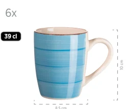 Die moderne Hausfrau Kaffeebecher-Set, Steingut LUMACA Dunkelbau