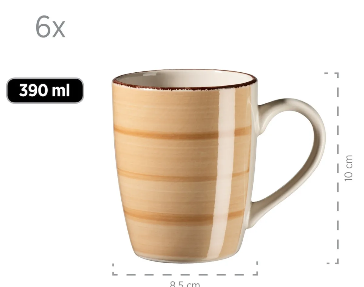 Die moderne Hausfrau Kaffeebecher-Set, Steingut LUMACA Dunkelbau