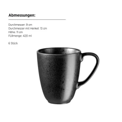 Die moderne Hausfrau Kaffeebecher-Set, Steinzeug Essential